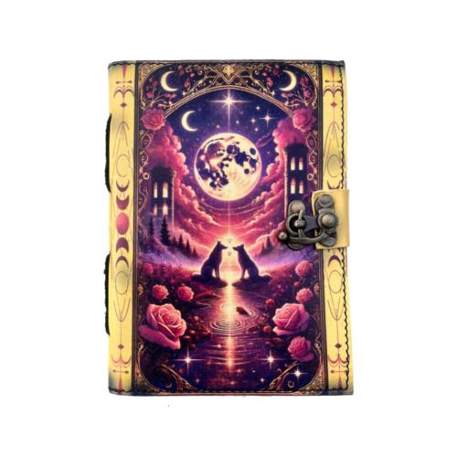 Notebook Recycled Paper Wolves and Moon 13 x 18cm