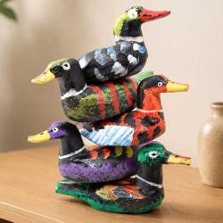 Duck Wood Bright Colours Patterned Assorted, 1 supplied