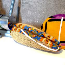 Loofah, recycled sari edging