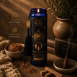Candle in Glass Jar Esoteric Boho Dreams, Myrrh and Sandalwood 300g