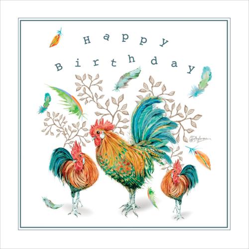 Greetings card, Happy Birthday, Gold Brakel Chicken