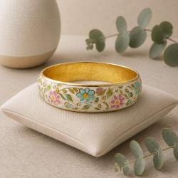 Bangle Floral Pink and Turquoise Flowers