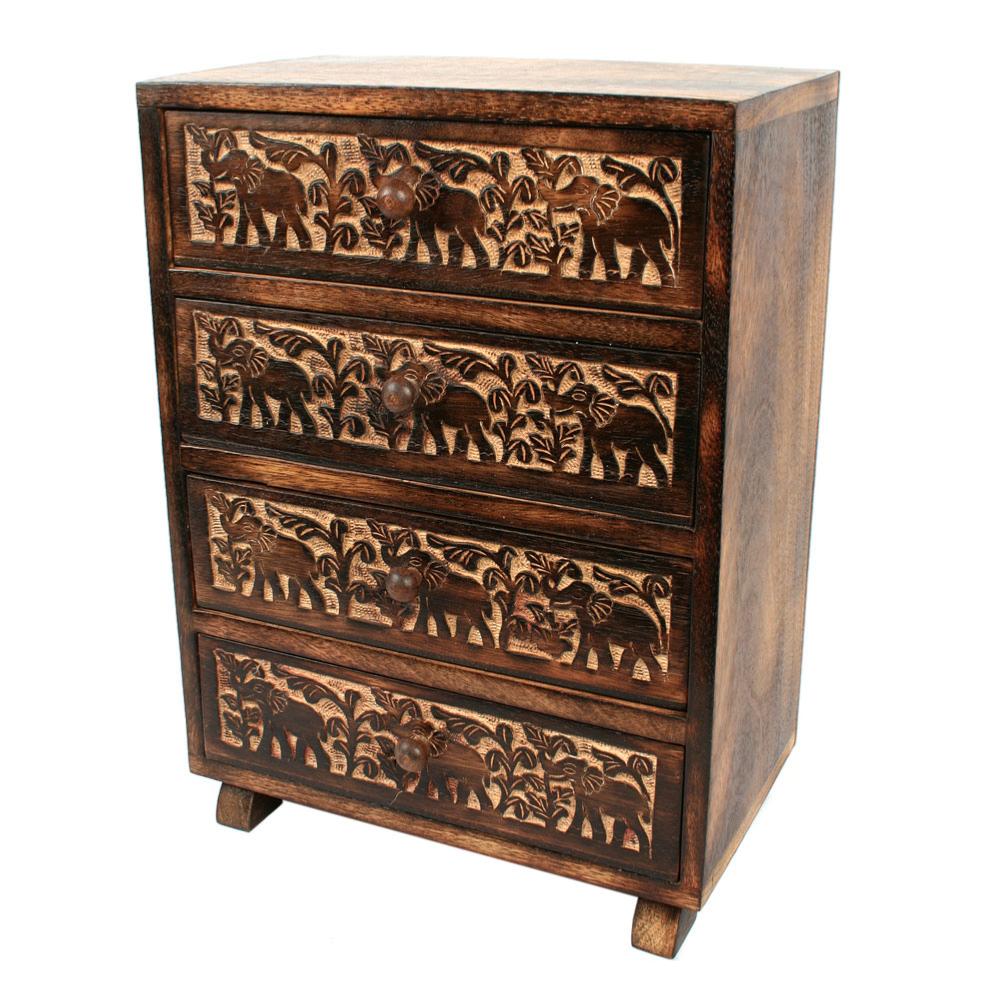 Cabinet 4 Drawer Wood 35x25x15cm