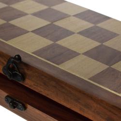 Folding hinged wooden chess set sheesham wood 15x30x5