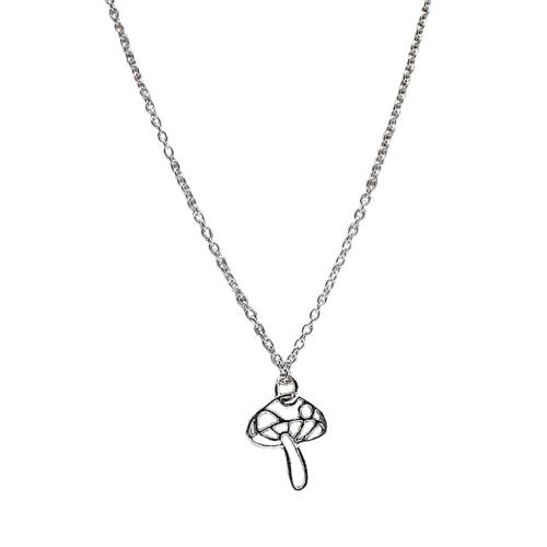 Pendant Necklace, Silver Colour, Cut-out Toadstool