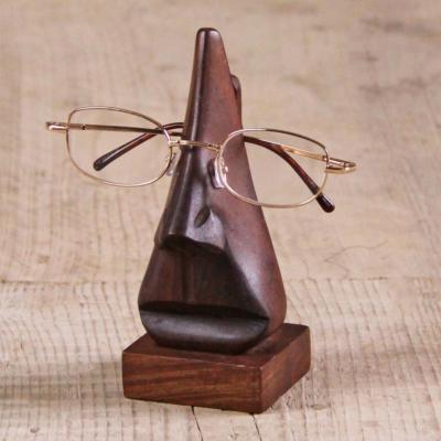 Spectacle glasses stand/holder wooden hand carved luxurious sheesham 15.5cm ht