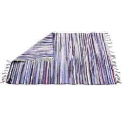 Rag rug, recycled material, purple 80x120cm