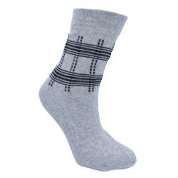 Socks Recycled Cotton / Polyester Squares Light Grey Shoe Size UK 7-11 Mens