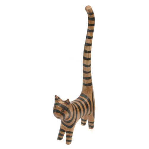 Ring holder, cat long tail striped 22cm