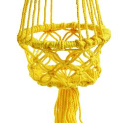 Hanging basket, macrame yellow 17cm diameter