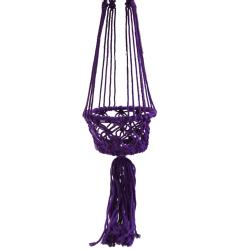 Hanging basket, macrame purple 17cm diameter