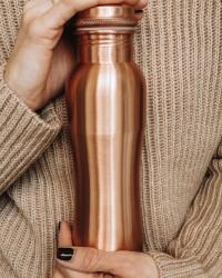 Copper water bottle, matt curve, 900ml