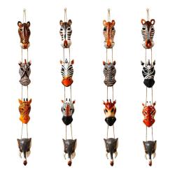 Hanging Mobile Albesia Wood Cat Zebra Giraffe Elephant
