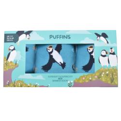 3 Pairs Bamboo Socks Puffins and Anchors UK 3-7 Womens