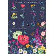 Greetings card "British wild flowers" 12x17cm