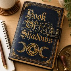 Notebook Leather Bound Book of Shadows 13 x 18cm