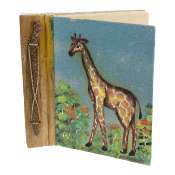 Notebook, sand painting, giraffe, 19x19cm