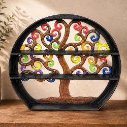Shelf Unit Albesia Wood Tree of Life 60x8x53cm