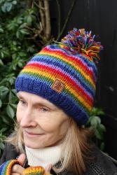 Rainbow Bobble Beanie