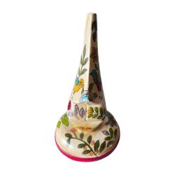 Spectacle Stand Holder Hand Painted Wood Floral 8x8x16cm