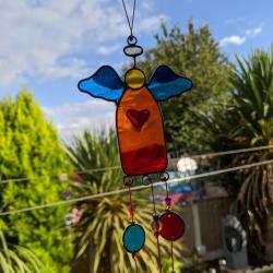 Suncatcher angel with beads assorted 29cm