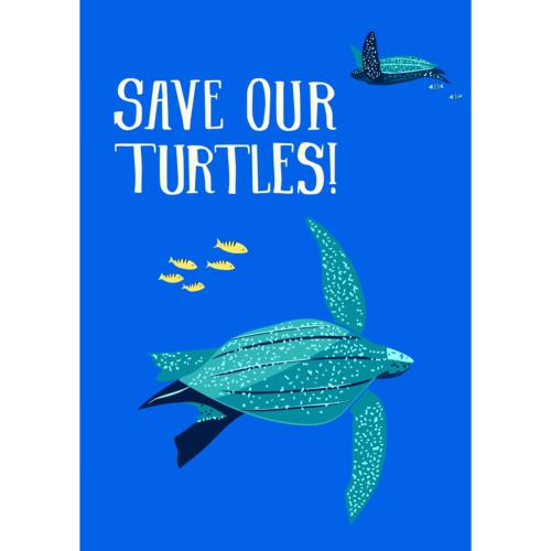 Greetings card Endangered Wildlife Turtles 12x17cm