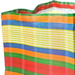 Planter plant holder recycled plastic cement bags, multicoloured bright stripes 20x20x20cm