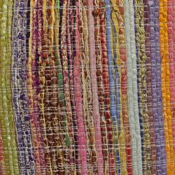 Rag chindi cushion cover recycled sari material multicoloured 40x40cm