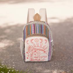 Backpack / Rucksack Recycled Cotton Toadstools 26 x 10 x 35cm 