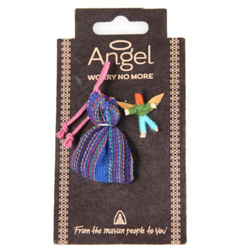 Single angel doll with bag on card, colours will vary