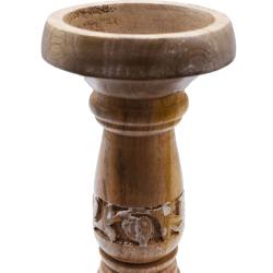 Candlestick/holder Hand Carved Eco-friendly Mango Wood Natural Colour 25cm height