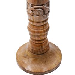 Candlestick/holder Hand Carved Eco-friendly Mango Wood Natural Colour 30cm height