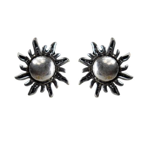 Ear studs, silver colour, Sun