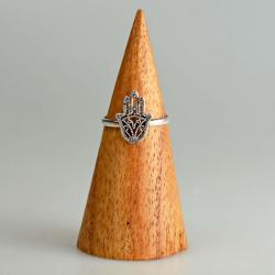 Ring, silver colour, Hamsa Hand