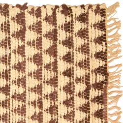 Chindi rag rug recycled cotton handmade brown 60x90cm
