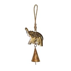 Hanging bell recycled wrought iron, elephant 6 x 10cm