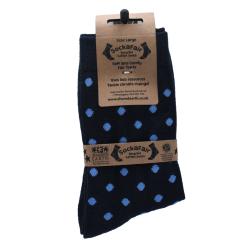 Socks Recycled Cotton / Polyester Stripes + Dots Blue Shoe Size UK 7-11 Mens