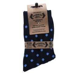 Socks Recycled Cotton / Polyester Stripes + Dots Blue Shoe Size UK 3-7 Womens