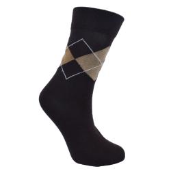 Socks Recycled Cotton / Polyester Argyle Browns Shoe Size UK 7-11 Mens
