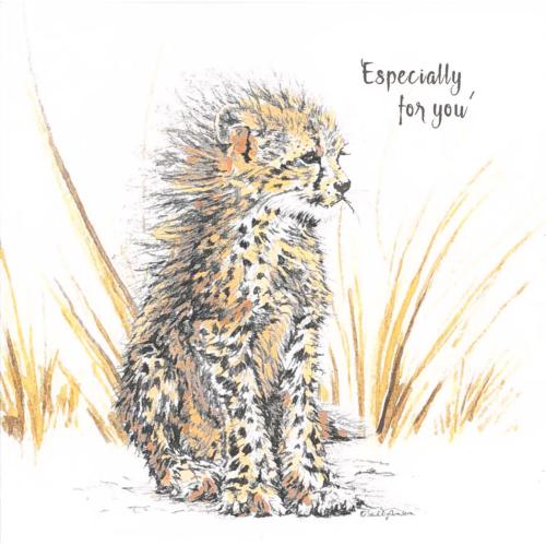 Greetings card, Especially For You, cheetah cub