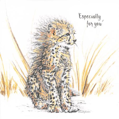 Greetings card, Especially For You, cheetah cub