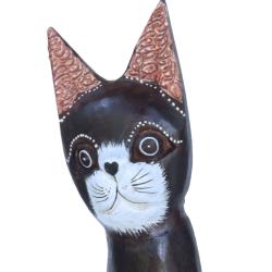 Set of 3 Black Cats Albesia Wood