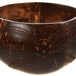 Coconut bowl, multi leaf pattern
