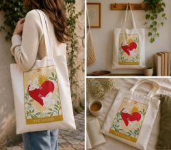 Tote Bag Recycled Cotton The Lovers 36 x 40cm