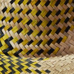 Woven seagrass basket, natural yellow black 35cm