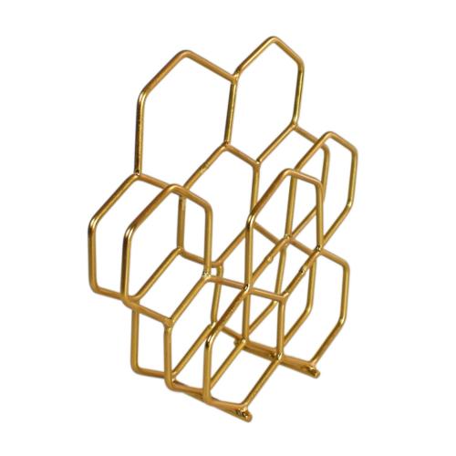 Letter rack / holder metal hexagonal 20 x 6 x 19cm