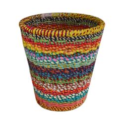 Basket / waste paper bin recycled material, multicoloured 26 x 29cm