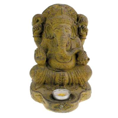 T-lite holder, sandstone Ganesha