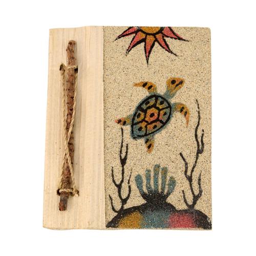 Handmade notebook, turtle, 10x12cm