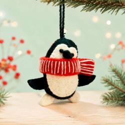 Hanging Decoration Handcrafted Felt Penguin 7x6cm